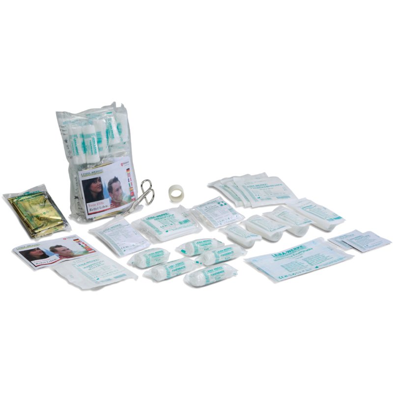 LEINA-WERKE first aid refill pack DIN 13164, 43 components, foil packaging